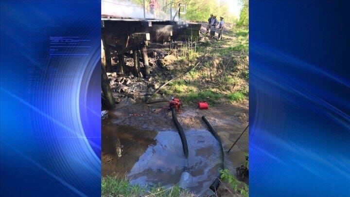 Fire engulfs Union Pacific railroad bridge